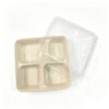 Bagasse-Style Food Container with Clear Lid
