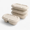 Bagasse-Style Food Container with Separate Lid