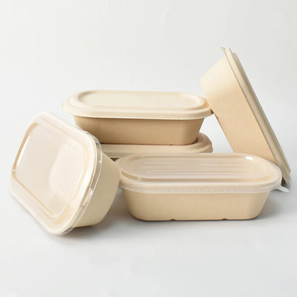 Bagasse-Style Food Containers with Separate Lids Bagasse-Style Food Containers with Separate Lids