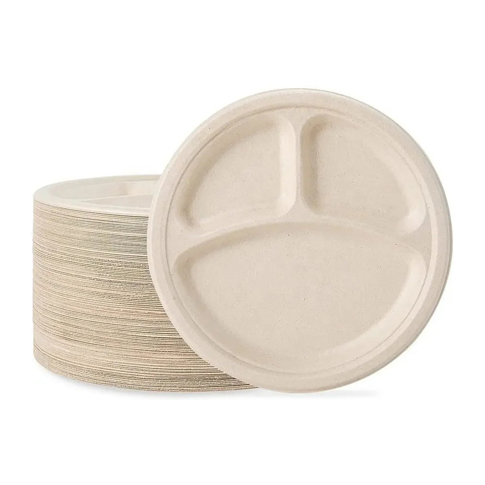 Bagasse-Style Molded Fiber Plates for Catering