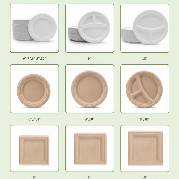 Bagasse-Style Molded Fiber Plates for Catering Bagasse-Style Molded Fiber Plates for Catering