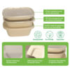 Bagasse-Style Molded Fiber U Box Food Container
