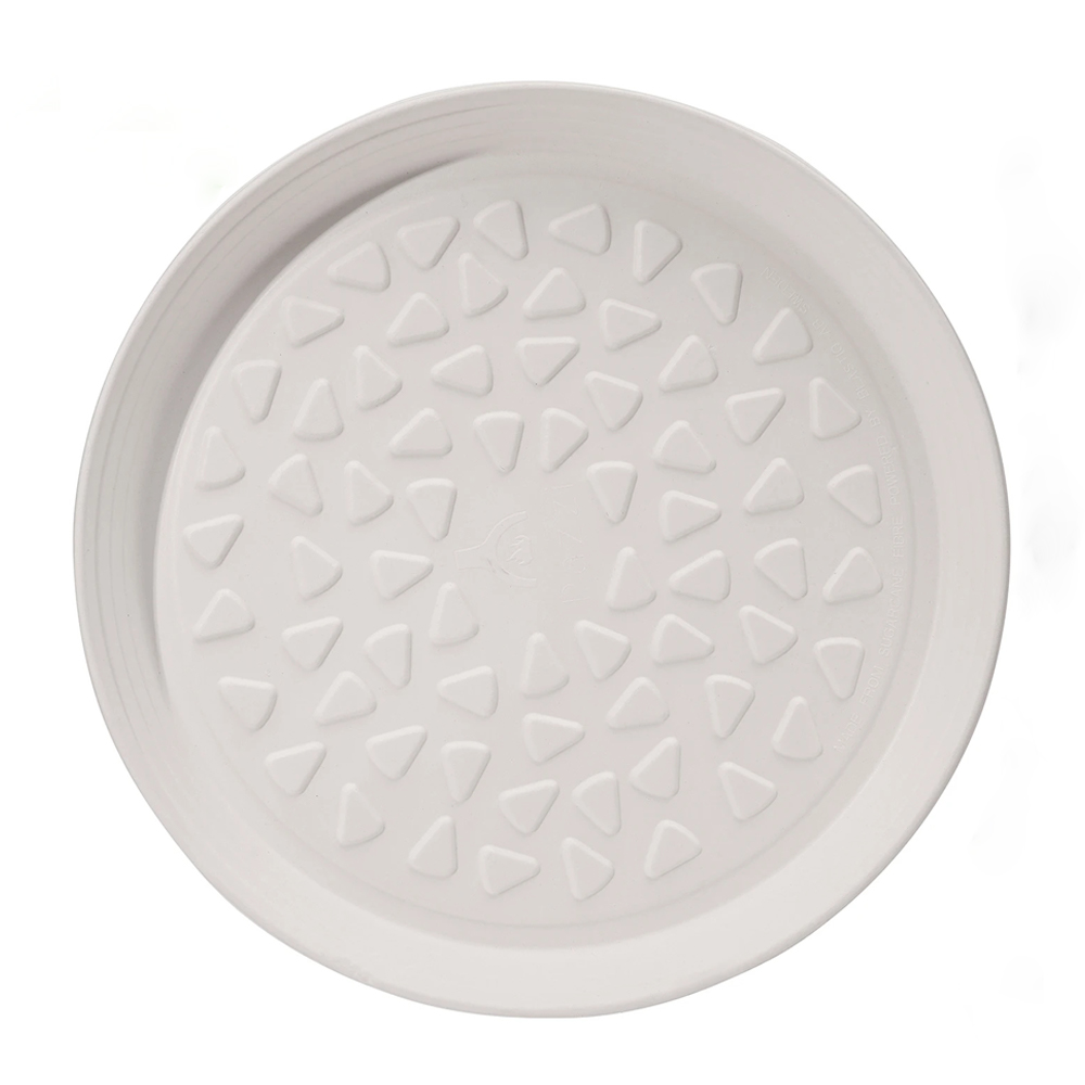 Bagasse-Style Pizza Plate with Raised Pattern
