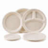 Bagasse-Style Round and Compartment Plates for Catering Bagasse-Style Round and Compartment Plates for Catering