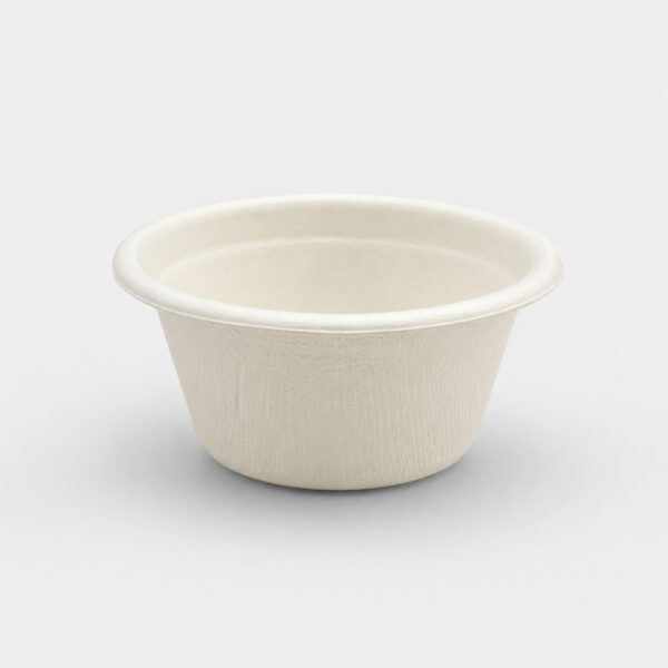 Bagasse-Style Sauce Cup with Fitted Lid