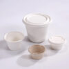 Bagasse-Style Sauce Cup with Fitted Lid for Condiments