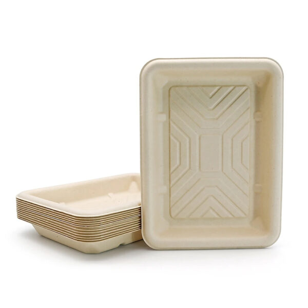 Bagasse Tray for Deli, Meat, and Produce Display
