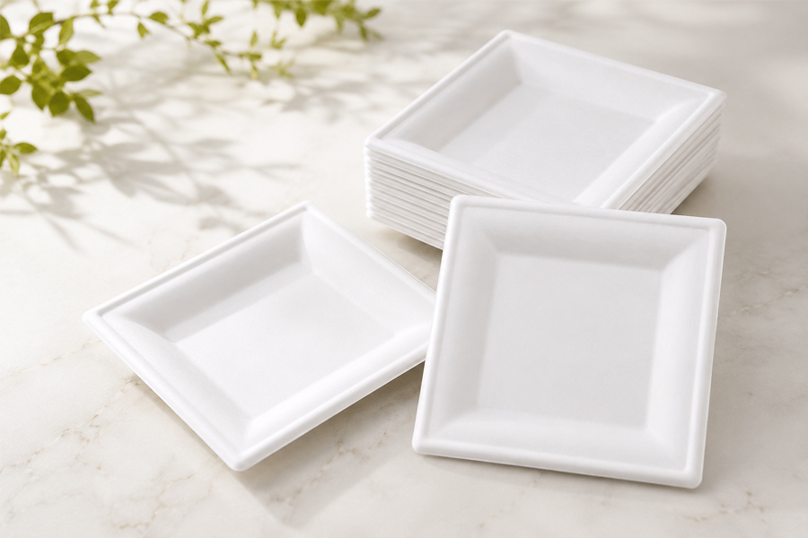 Bagasse disposable plates for wholesale food packaging supply
