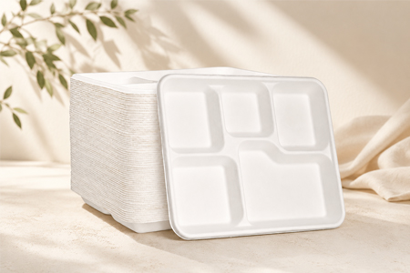Bagasse food tray for catering and meal prep