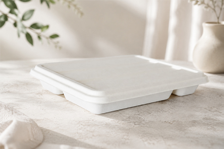 Bagasse tray product range for wholesale food packaging