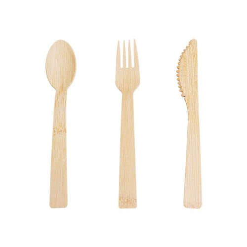 Bamboo-Style Cutlery Set for Foodservice Supply Bamboo-Style Cutlery Set for Foodservice Supply