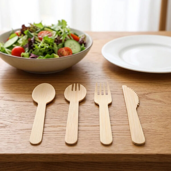 Bamboo-Style Cutlery Set for Foodservice Supply Bamboo-Style Cutlery Set for Foodservice Supply