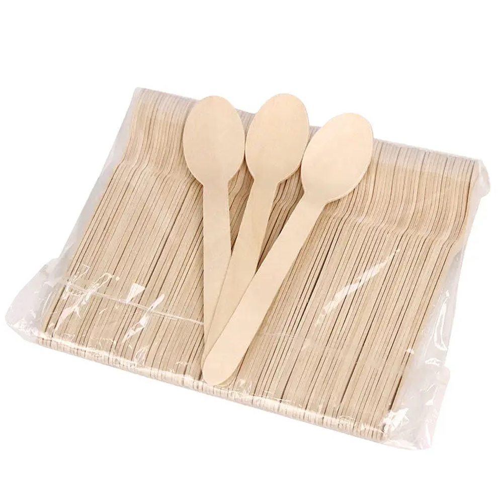 Bamboo-Style Spoon for Wrapped Foodservice Cutlery