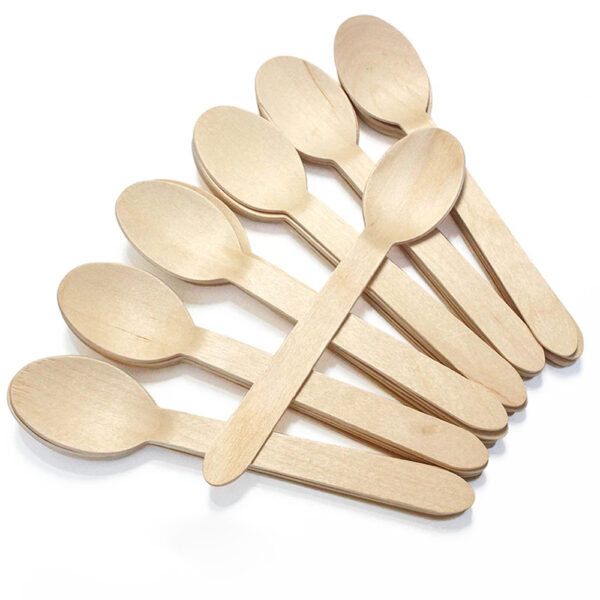 Bamboo-Style Spoon for Wrapped Foodservice Cutlery