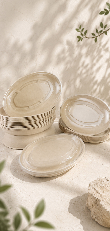 Biodegradable sugarcane bagasse bowl for eco-friendly disposable tableware programs
