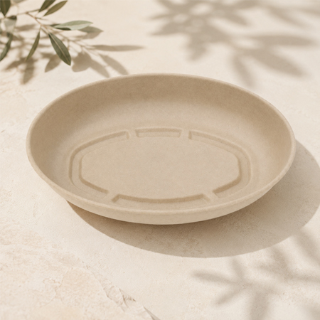 Biodegradable sugarcane bagasse bowl for eco-friendly disposable tableware programs