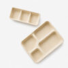 Compartment Bagasse-Style Tray with Lid for Meals