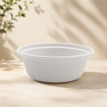 Compostable bagasse tableware bowls for catering, supermarkets, and foodservice distributors