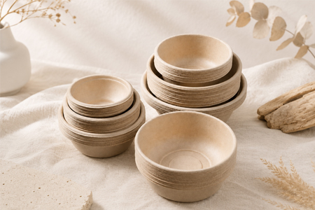 Compostable sugarcane bowls for supermarkets, catering services, and restaurant groups