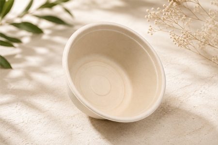 Compostable sugarcane sauce cups for restaurant and deli counters