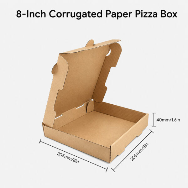 Corrugated Brown Paper Pizza Box with Folded Lid