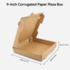 Corrugated Brown Paper Pizza Box with Folded Lid