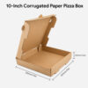 Corrugated Brown Paper Pizza Box with Folded Lid