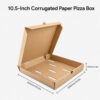 Corrugated Brown Paper Pizza Box with Folded Lid