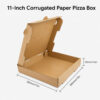 Corrugated Brown Paper Pizza Box with Folded Lid