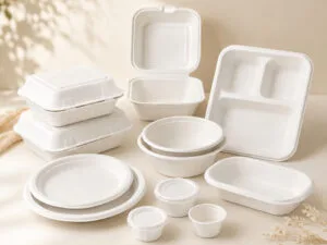 Custom Bagasse Tableware Logo, Mold, Color and Size Options