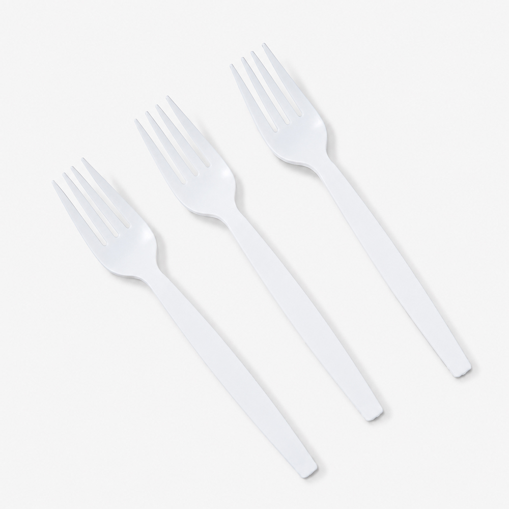 Disposable Forks 6.5 Inch White for Catering