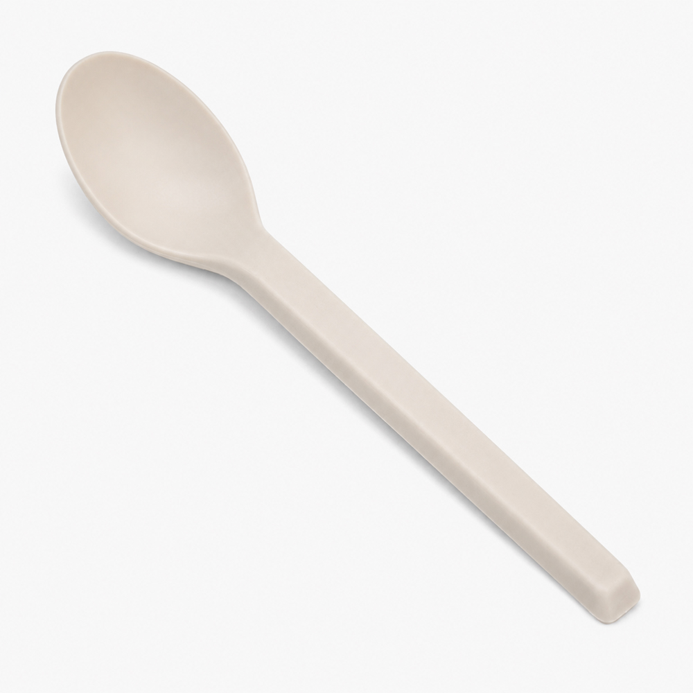 Disposable Spoon with White Plastic-Style Finish
