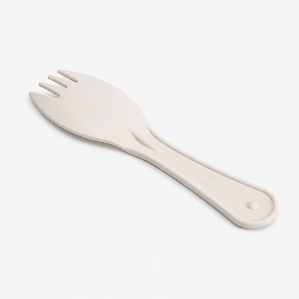 Disposable Spork with Smooth Ivory Finish