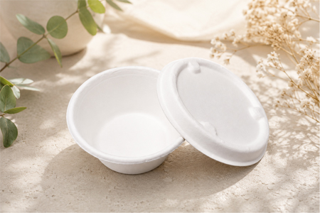 Disposable bagasse sauce cups with lids for wholesale foodservice supply