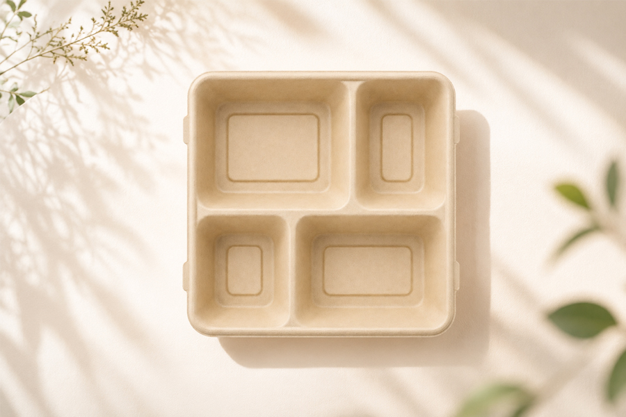 Eco friendly bagasse food containers for restaurant takeout and delivery packaging