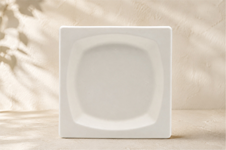 Eco-friendly bagasse plates for restaurant and event foodservice