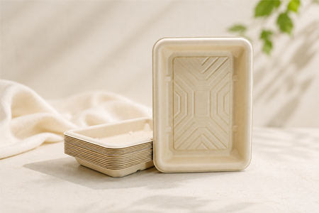 Eco-friendly bagasse tray for fruit and vegetable display