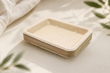 Eco-friendly bagasse tray for fruit and vegetable display