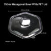 Hexagonal Bagasse Bowl with PET Lid, 750ml Hexagonal Bagasse Bowl with PET Lid, 750ml