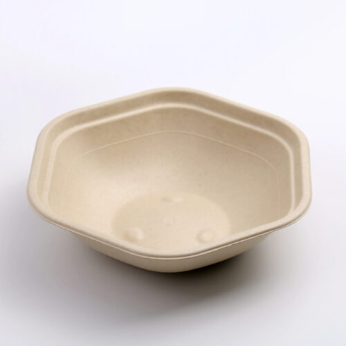 Hexagonal Bagasse-Style Bowl with Clear Lid Hexagonal Bagasse-Style Bowl with Clear Lid
