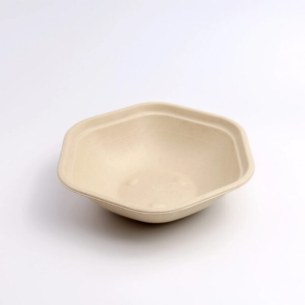 Hexagonal Bagasse-Style Bowl with Clear Lid Hexagonal Bagasse-Style Bowl with Clear Lid