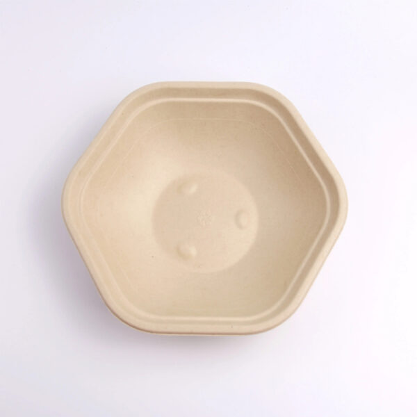 Hexagonal Bagasse-Style Bowl with Clear Lid Hexagonal Bagasse-Style Bowl with Clear Lid