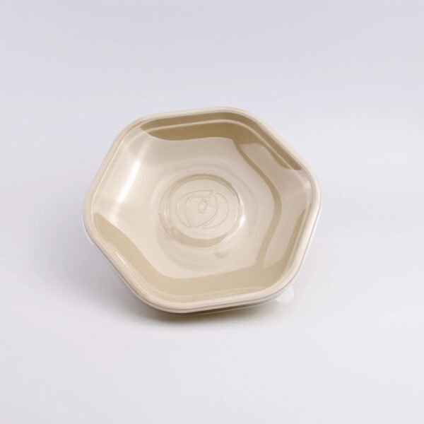 Hexagonal Bagasse-Style Bowl with Clear Lid Hexagonal Bagasse-Style Bowl with Clear Lid