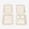 Hinged Bagasse Clamshell Boxes for Meal Packing Hinged Bagasse Clamshell Boxes for Meal Packing