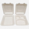 Hinged Bagasse Clamshell Boxes for Meal Packing Hinged Bagasse Clamshell Boxes for Meal Packing