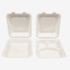Hinged Bagasse Clamshell Boxes for Meal Packing Hinged Bagasse Clamshell Boxes for Meal Packing