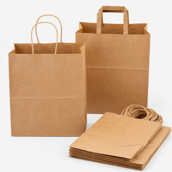 Kraft Paper Bags with Twisted Handles for Takeaway