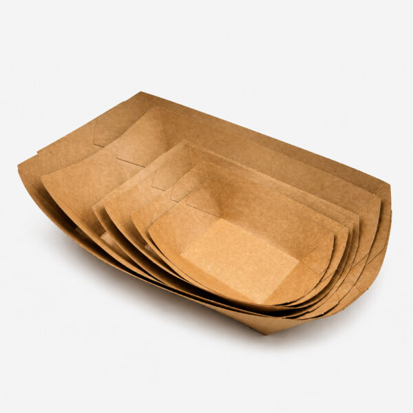 Kraft Paper Boat Food Tray for Snacks and Takeaway Meals