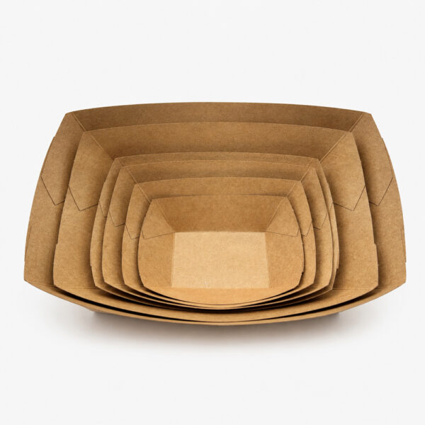 Kraft Paper Boat Food Tray for Snacks and Takeaway Meals