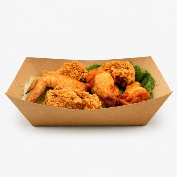 Kraft Paper Boat Food Tray for Snacks and Takeaway Meals